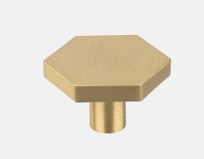 6727 Hexagonal Cabinet Knob — Brushed brass