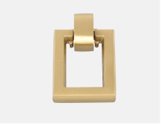 6752 Rectangular Ring Cabinet Pull — Brushed brass
