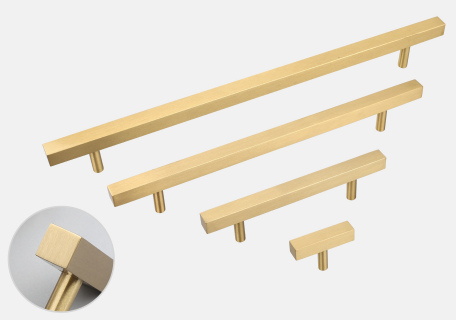 8829 Square Bar Cabinet Pull — Brushed brass