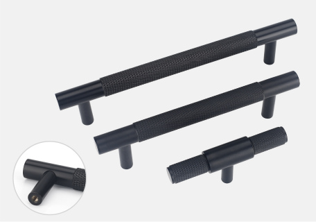 8838 Knurled Bar Cabinet Pull — Black