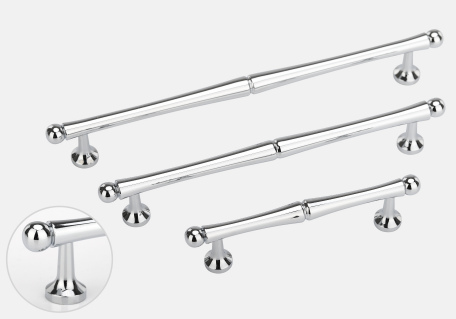 8859 Ball-End Cabinet Pull — Polished silver